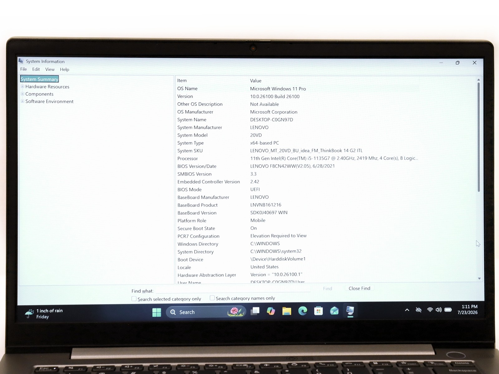 Lenovo ThinkBook 14 G2 ITL Core i5-1135G7 16GB RAM 256GB NVMe Win 11 Pro