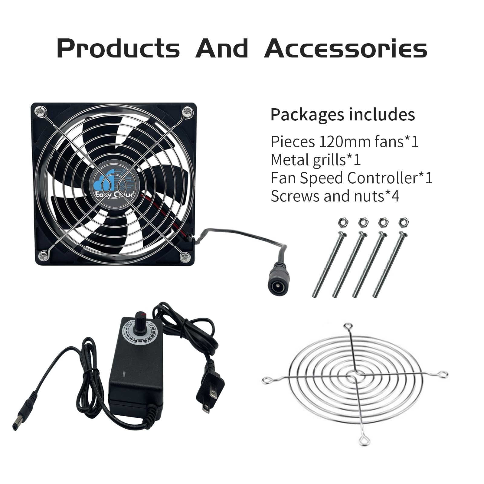 Axial Muffin Fan 120V 220V 110V for Computer Xbox DVR Receiver Fan 120mm, 1 Pack