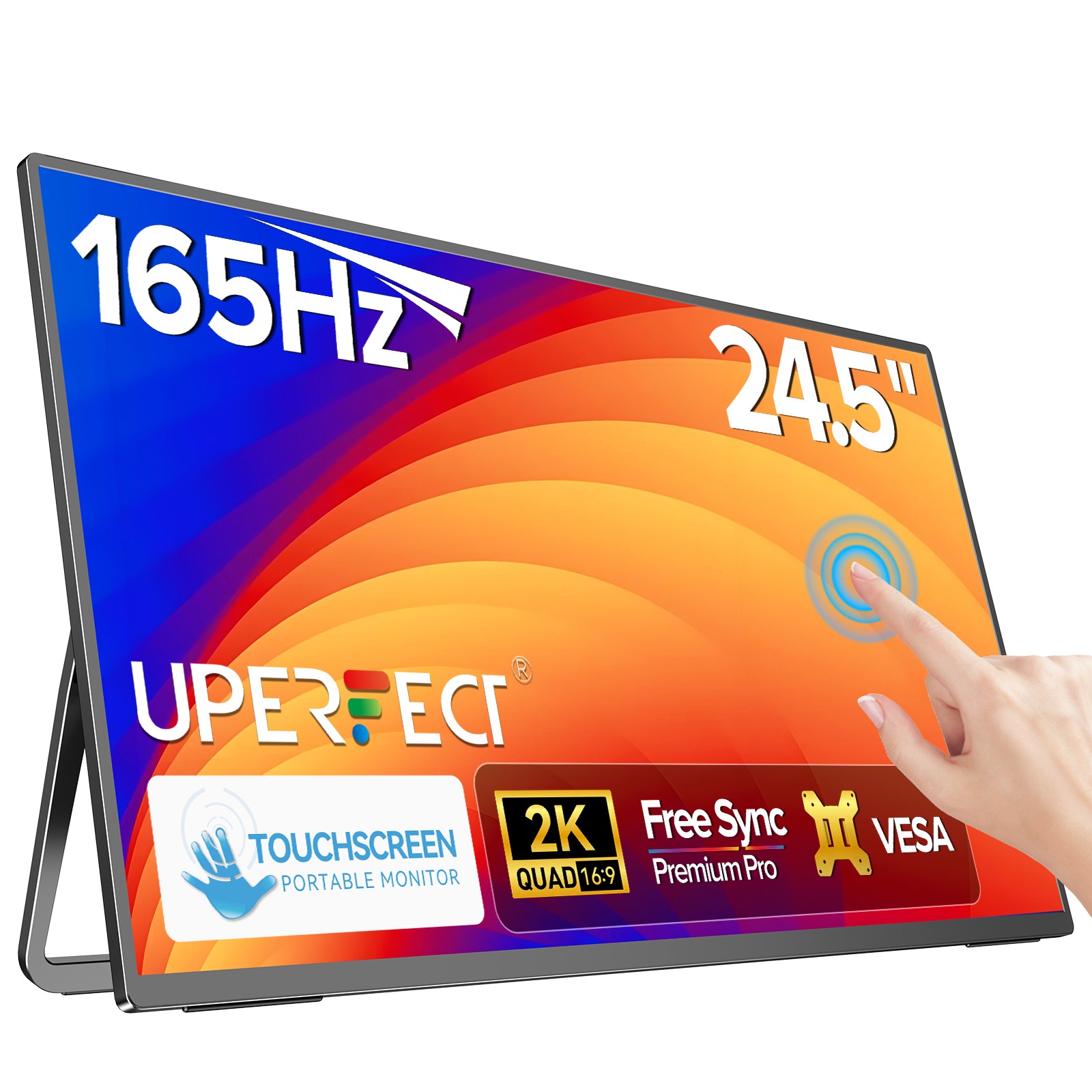 24.5 Inch 165Hz 2560×1440 Gaming Monitor Touchscreen Portable Monitor PC Screen