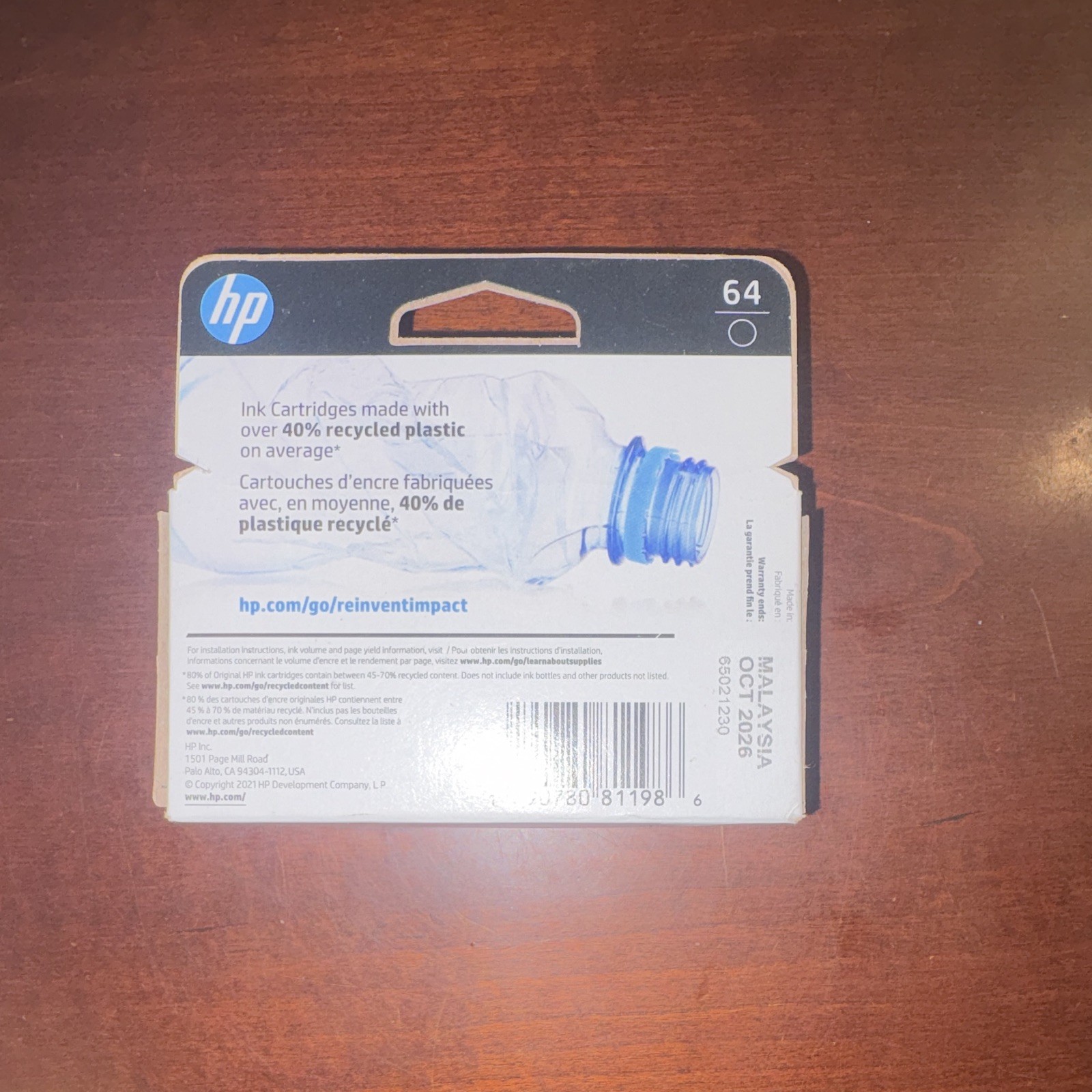 NEW – HP 64 Original Black Ink Cartridge – N9J90AN – June 2027