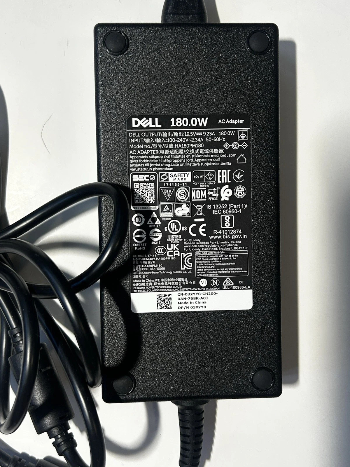 New Genuine 180W Power Adapter For Dell Alienware 15 17 R2 R3 R5 JVF3V 7.4*5.0mm