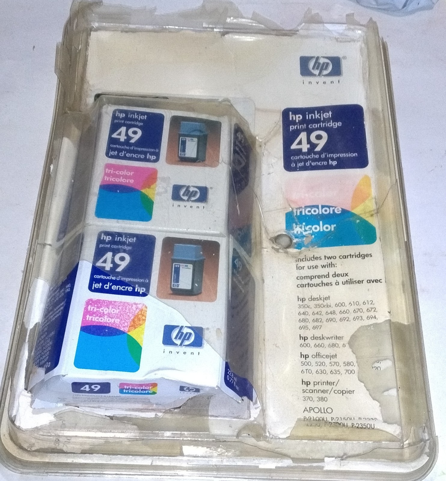 HP Inkjet Tri-Color Ink Cartridges 49 (51649A) Sealed (READ) Qty 2 Exp 11/2003