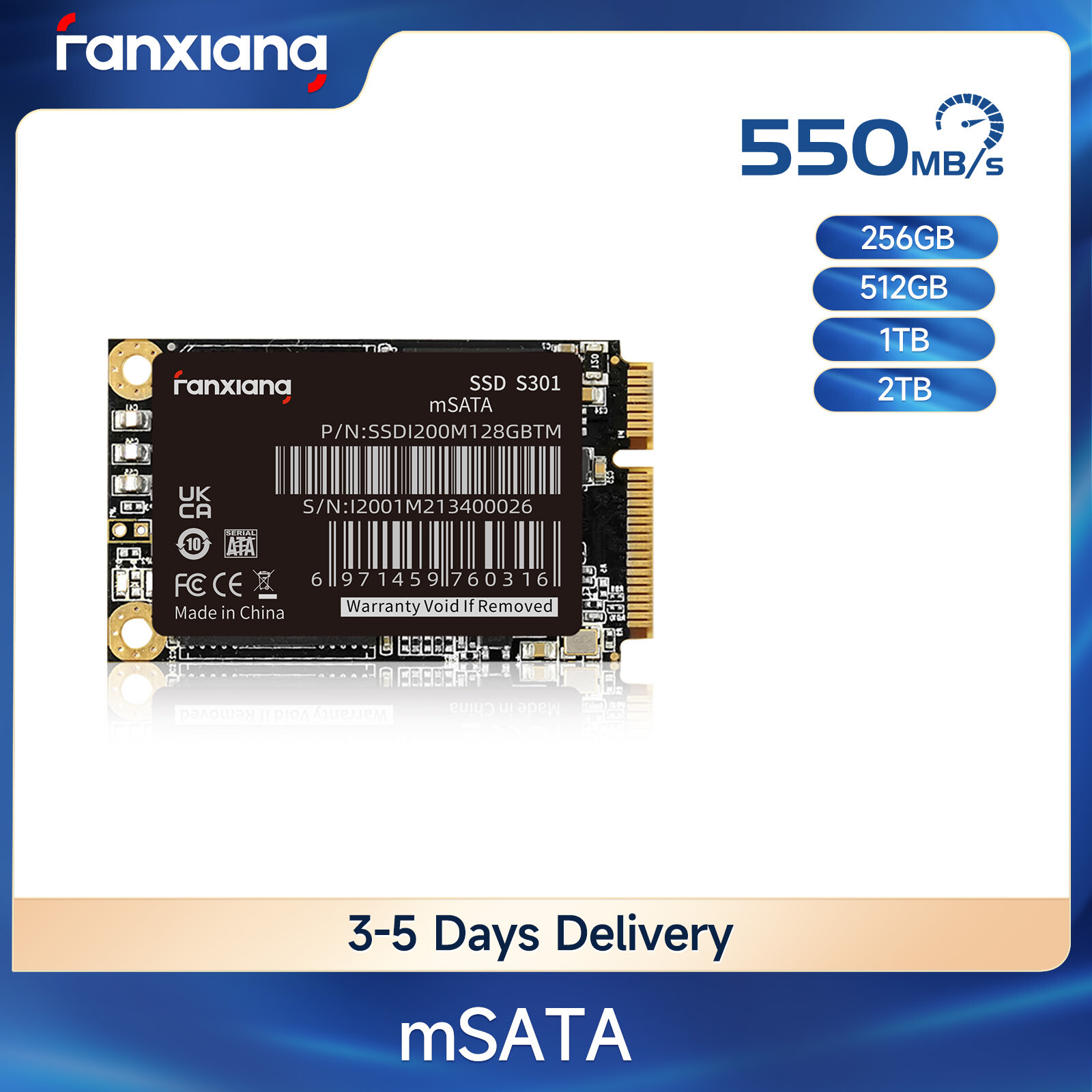 Fanxiang 2TB 1TB mSATA SSD Solid State Drive 6Gb/s For PC/Laptop 500MB/S Lot