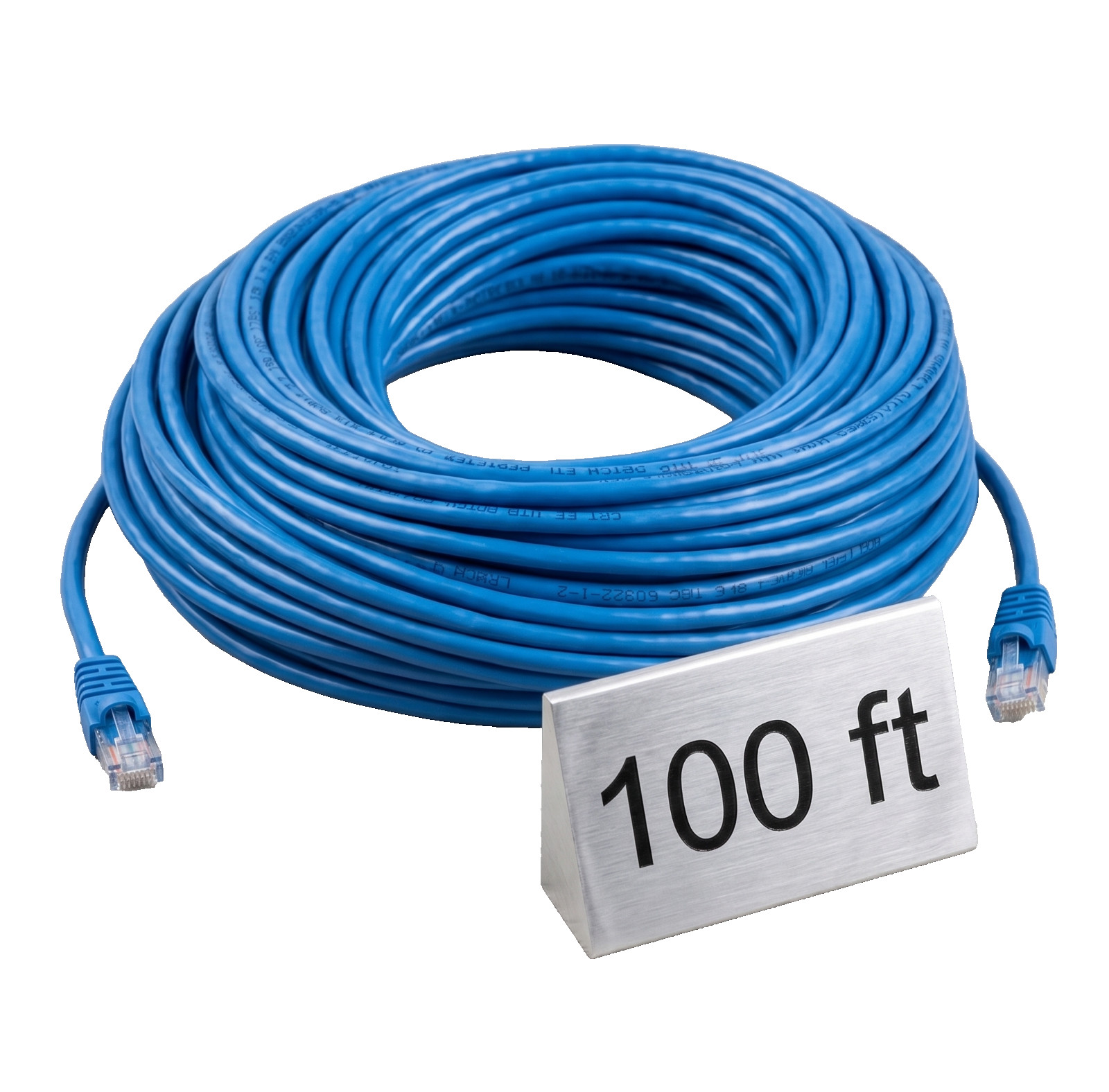 Monoprice 100ft Cat5e Ethernet Patch Cable 350MHz UTP Blue – Open Package – New