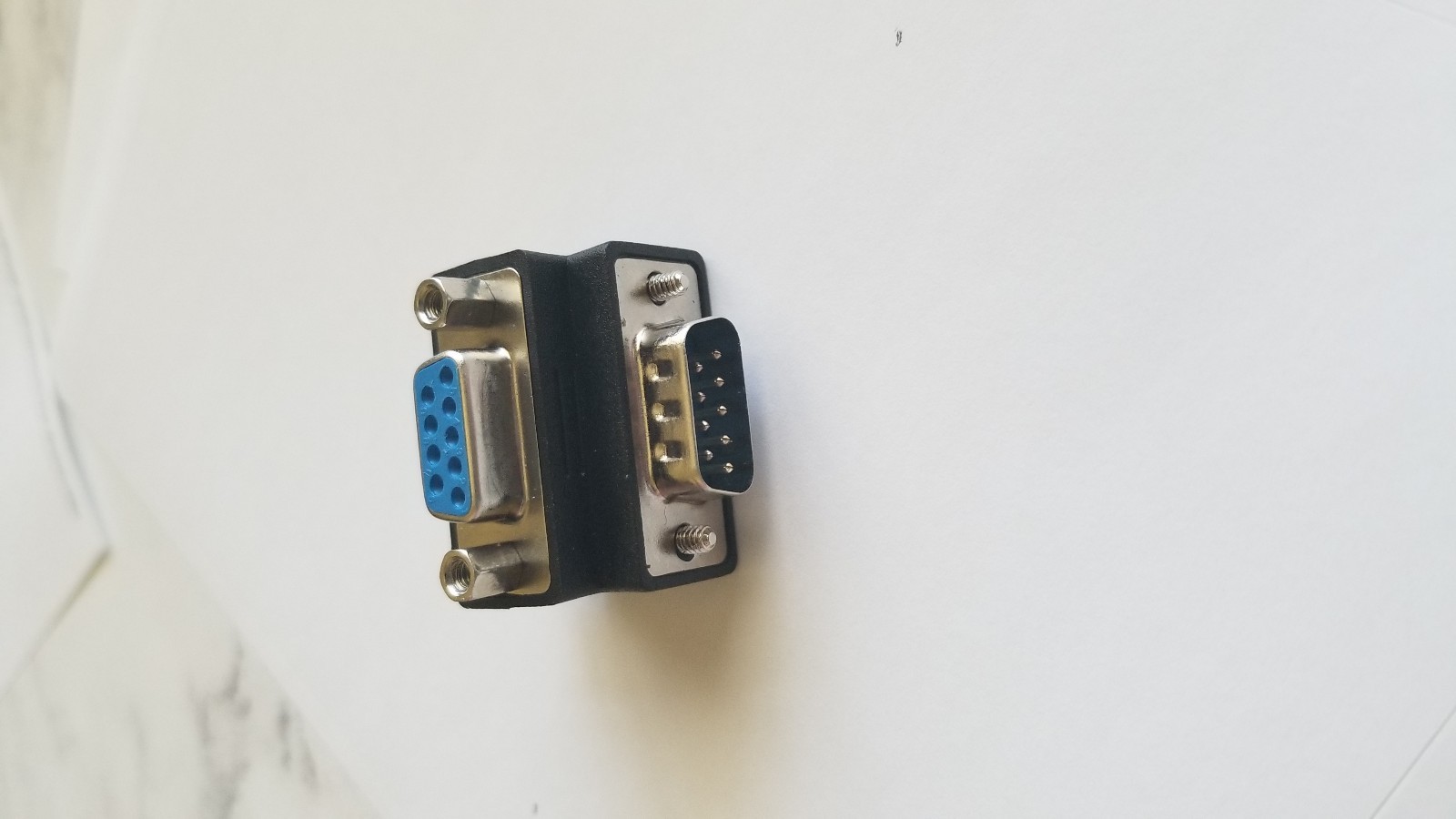 Right Angle 90° DB 9pin DB9 RS232 Male to Female M/F Extension Cable Adapter