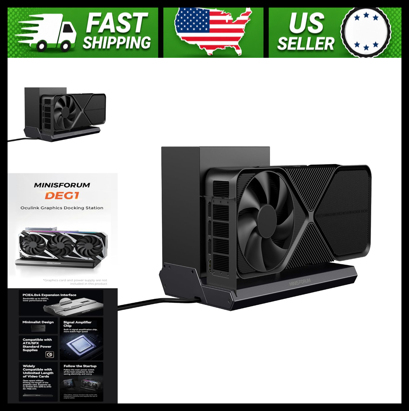 MINISFORUM eGPU Docking Station for External Graphics Card Support