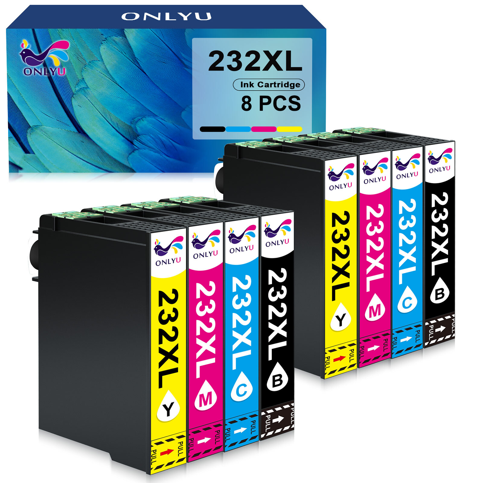 8PK 232XL 232 XL T232XL Ink Cartridge for Epson XP-4200 XP-4205 WF-2930 WF-2950