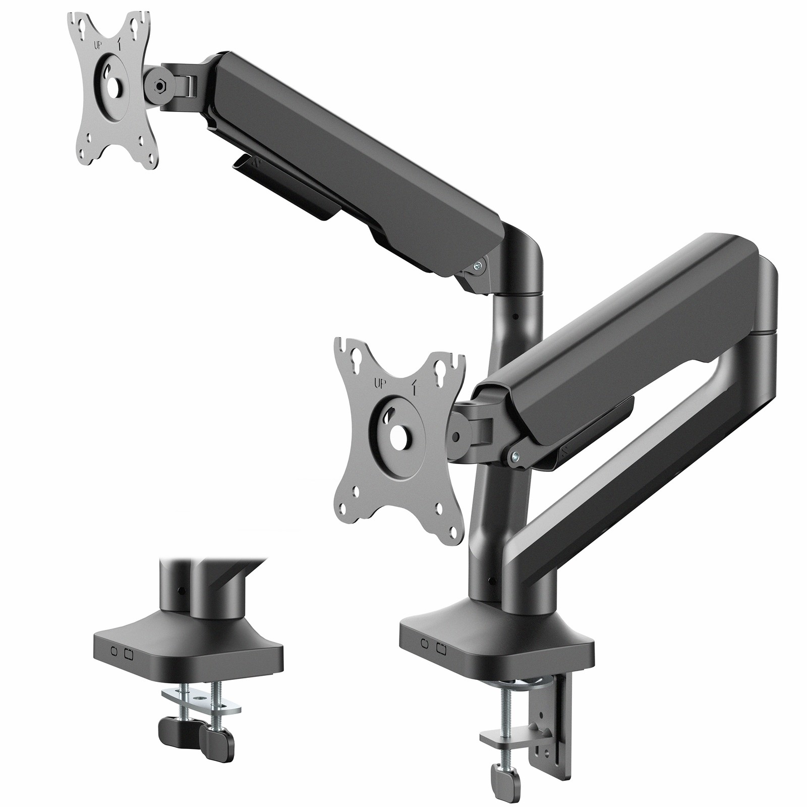 VIVO Pneumatic Arm Dual Ultrawide Monitor Desk Mount, Fits up to 35″ Screens