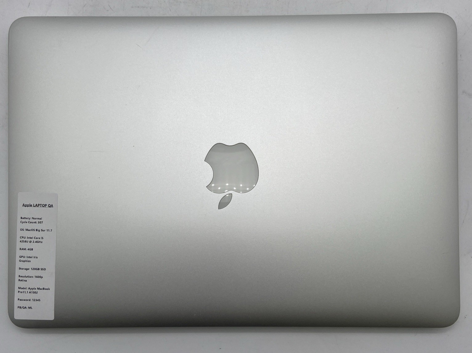 Apple MacBook Pro 13″ 2013 A1502 Intel i5 4258U @ 2.4GHz 4GB RAM 120GB SSD MacOS