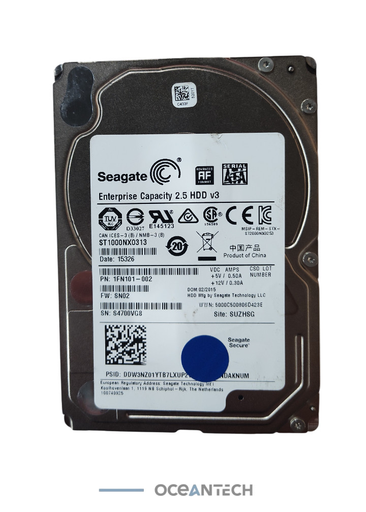 Seagate ST1000NX0313 Enterprise 1 TB 2.5″ 128mb Internal Hard Drive Grade B