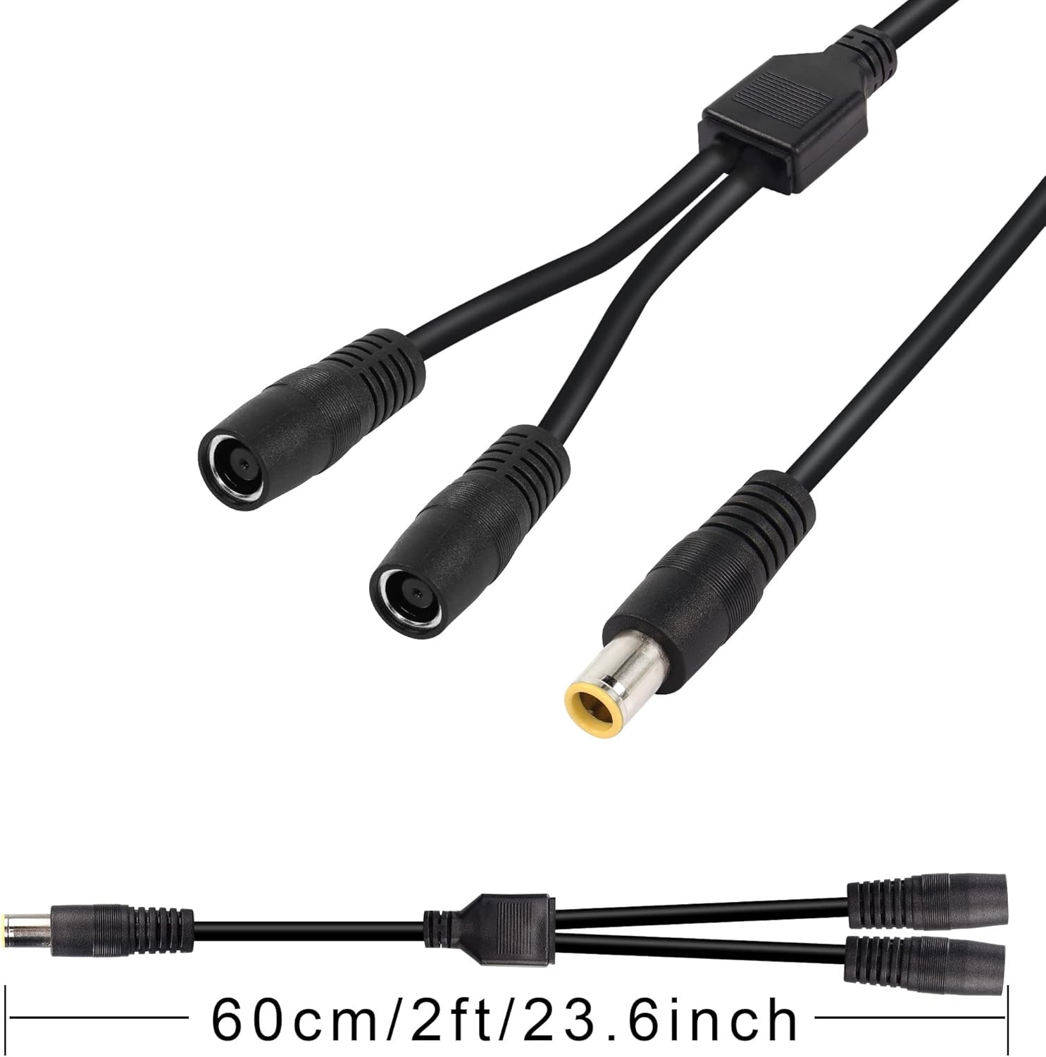 DC7909 Y Splitter Adapter Cable 14AWG DC 8Mm 1 Male to 2 Female Power Cord for P