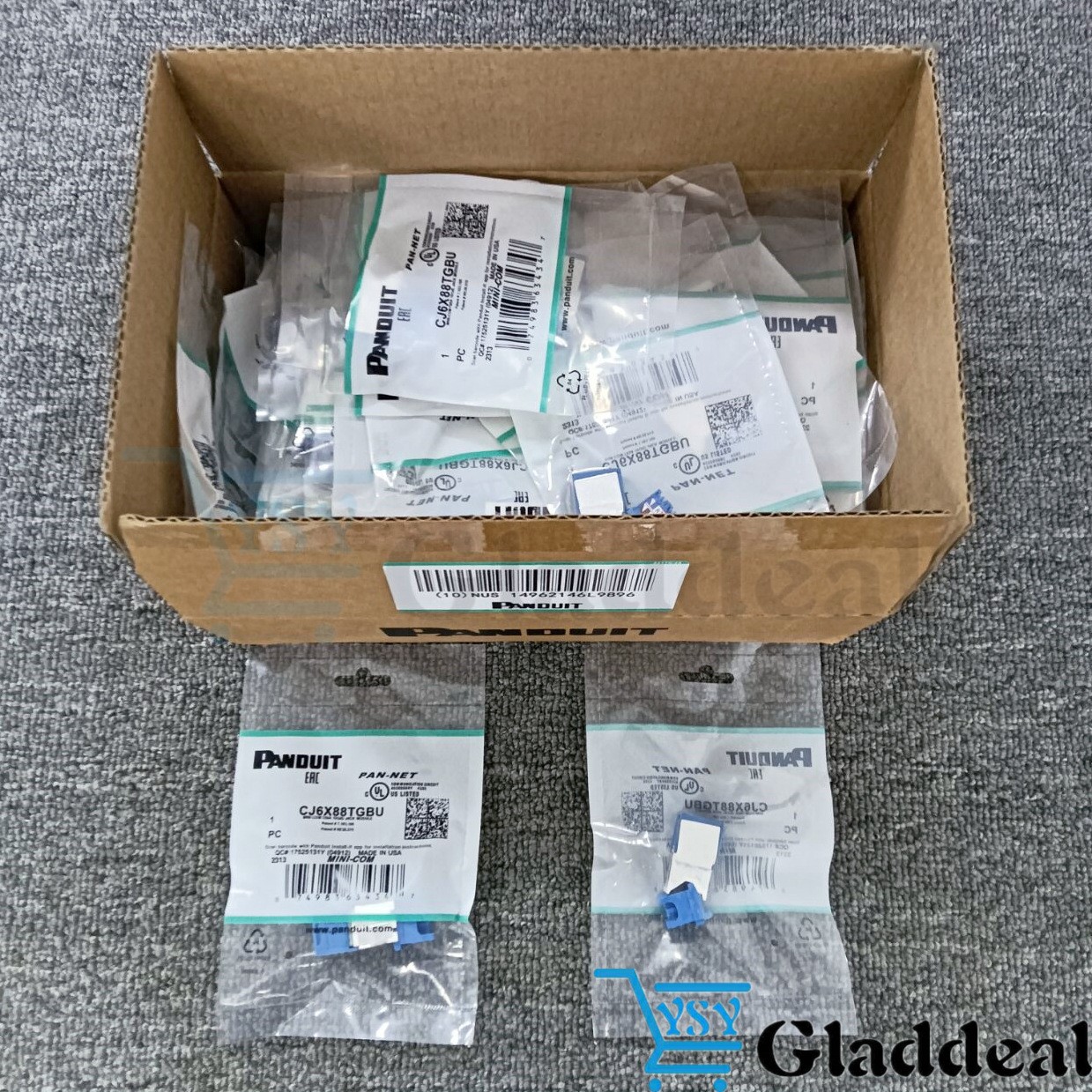 New CJ6X88TGBU (BOX OF 50) For Panduit Cat6a 10 Gig Mini-Com Jack Blue