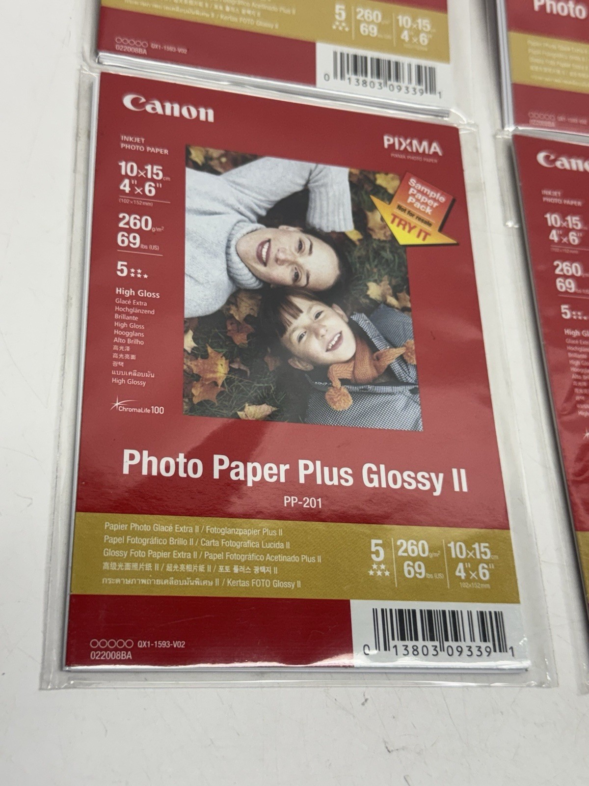 LOT OF 4 NEW Canon PIXMA 4″x6″ Inkjet Photo Paper Plus Glossy II 5 Sheets PP-201