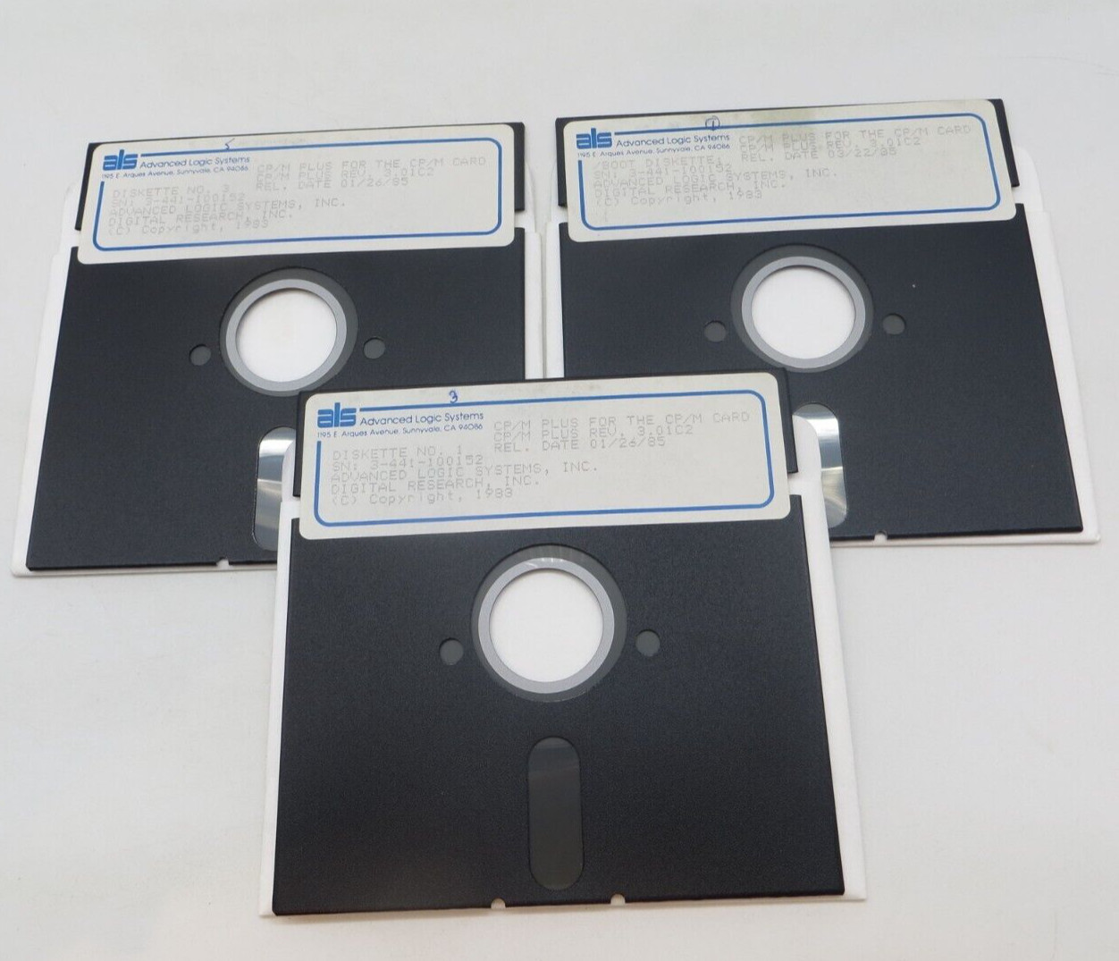 CP/M PLUS REV. 3.01C2 5.25″ Floppy Disk 1985 Advanced Logic Systems Inc. #4035 –