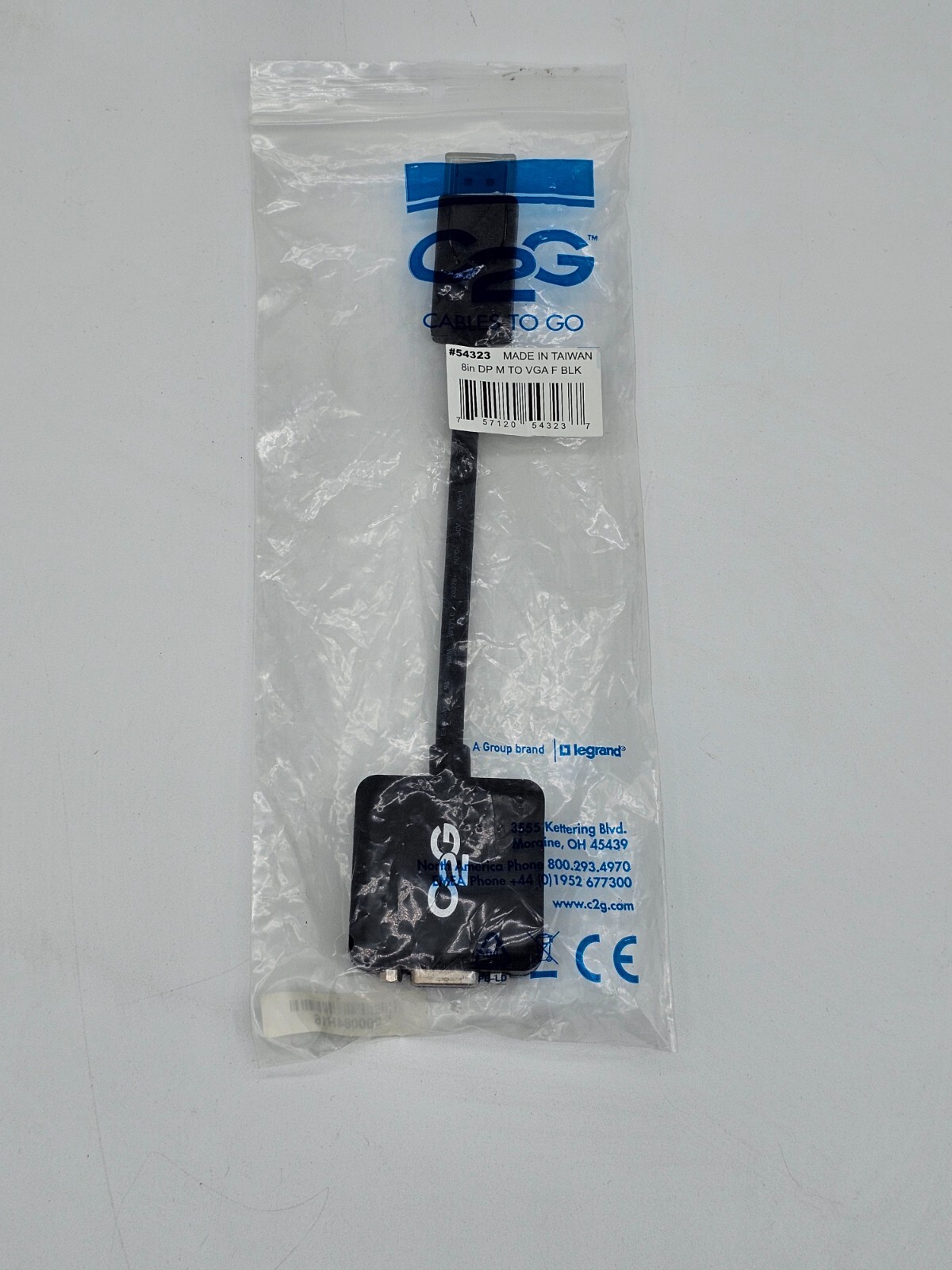 C2G 8in Mini DisplayPort Male to VGA Female Active Adapter Converter PC