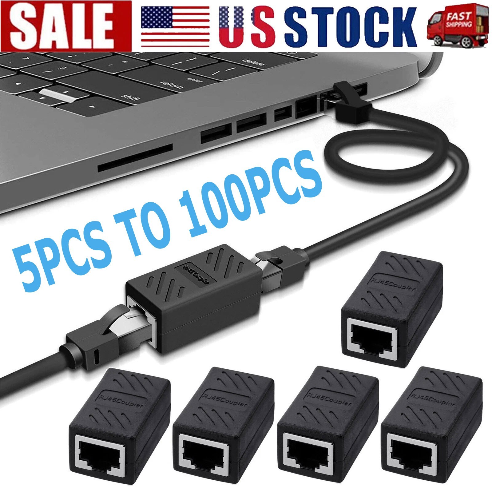 RJ45 Inline Coupler Cat7 Cat6 Cat5e Cat5 Ethernet LAN Network Cable Adapter Lot