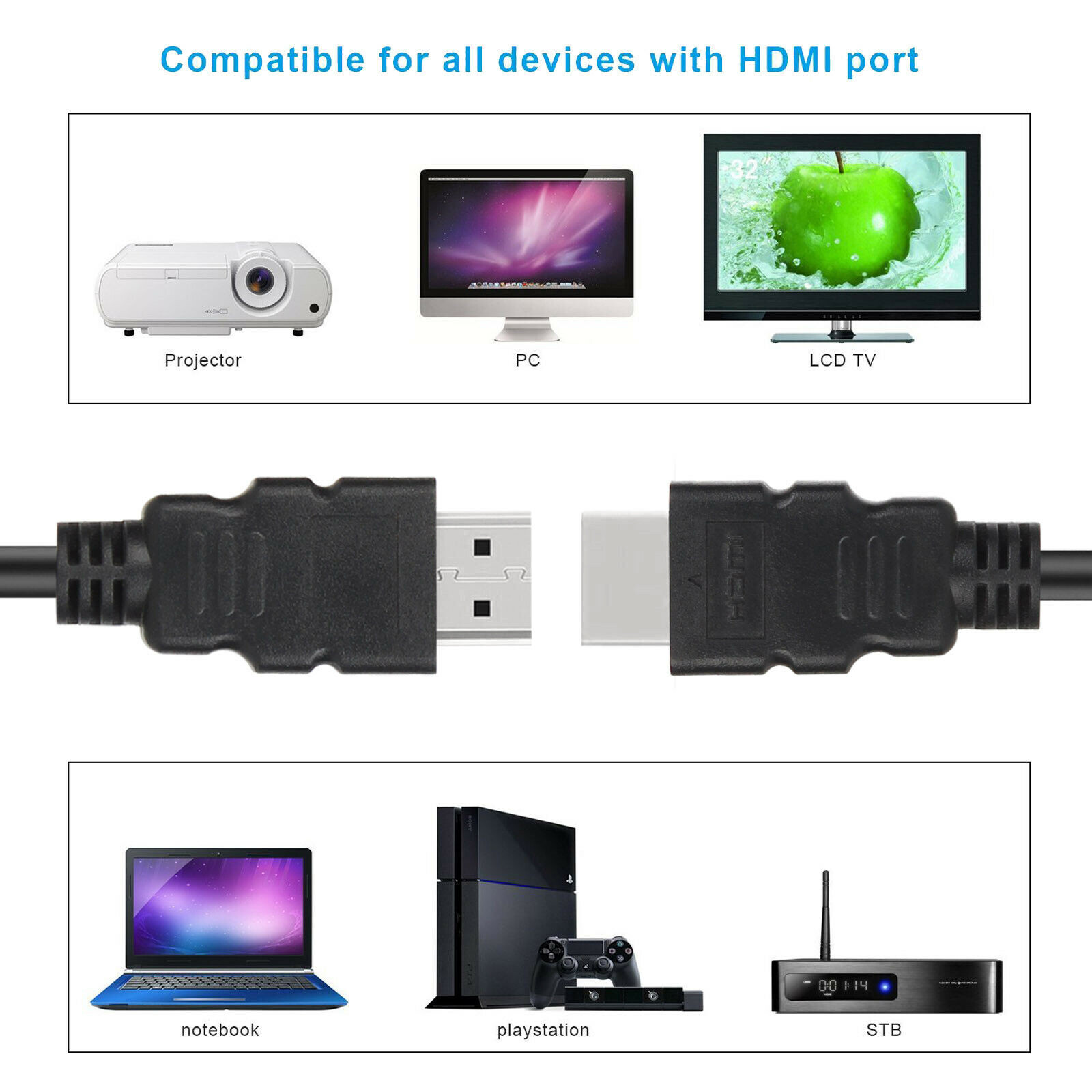 HDMI Cable 2.0 4K 3D HDTV PC XBOX ONE PS4 High Speed Plug 5 10 15 30 50 FEET LOT