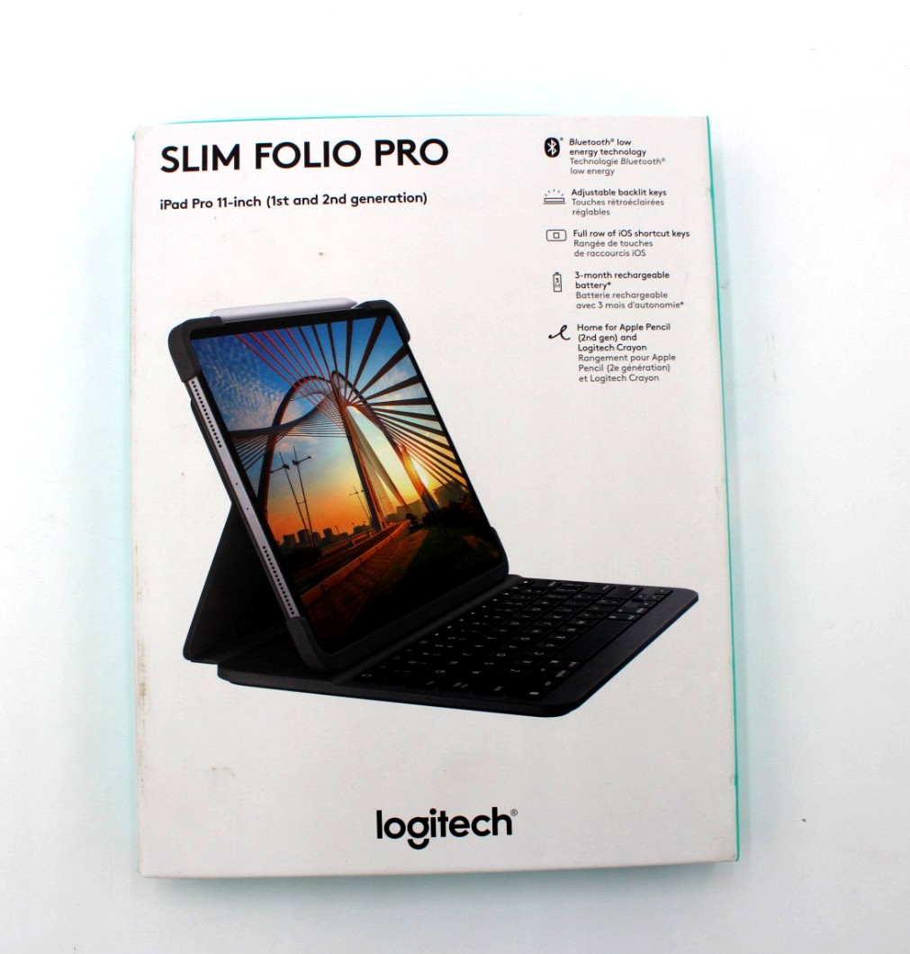 Logitech Slim Folio Pro Keyboard Case iPad Pro 11″ 1st 2nd Gen Backlit Bluetooth