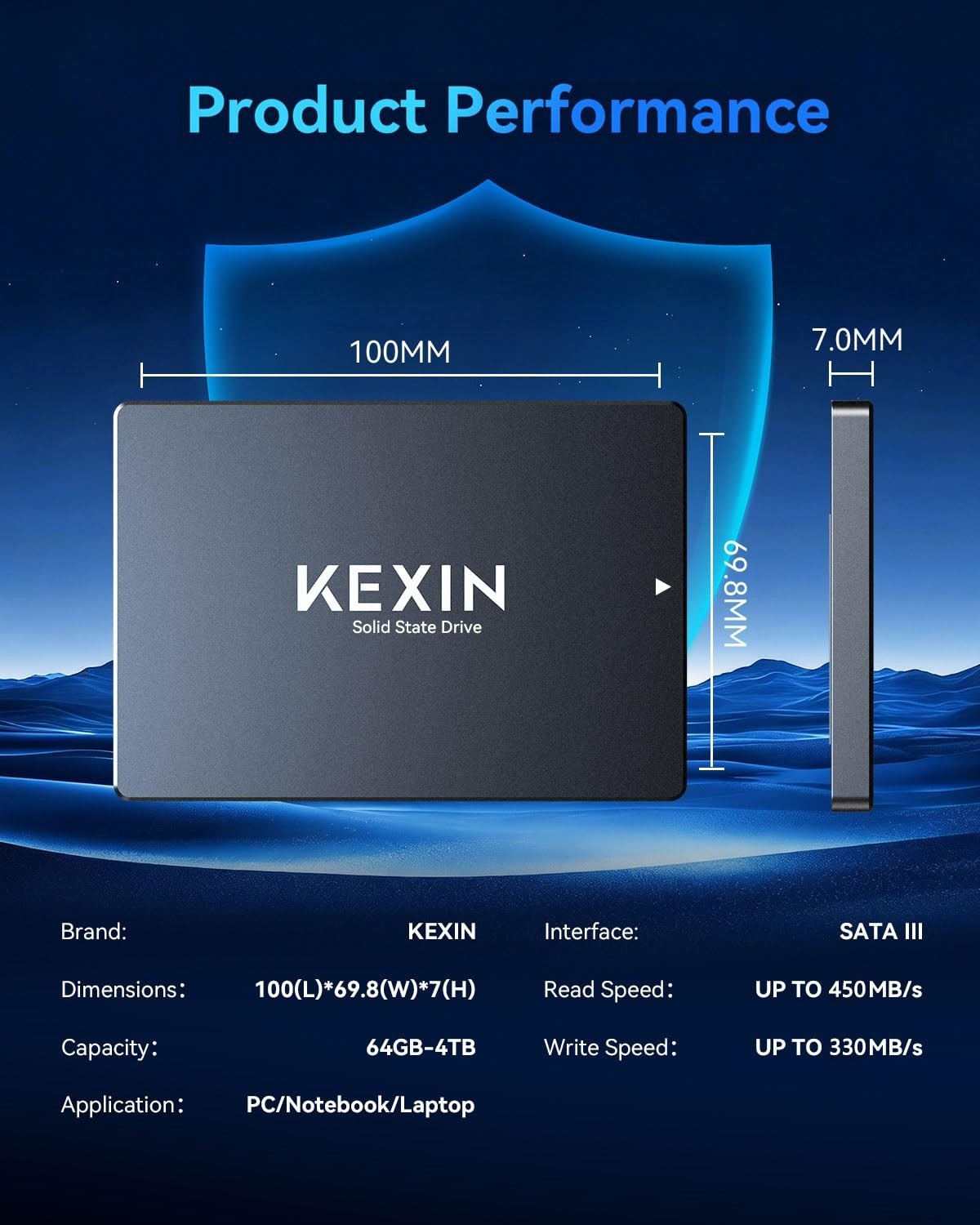 128GB SATA III 2.5″ Internal SSD – High-Speed 450MB/s Solid State Drive for Lapt