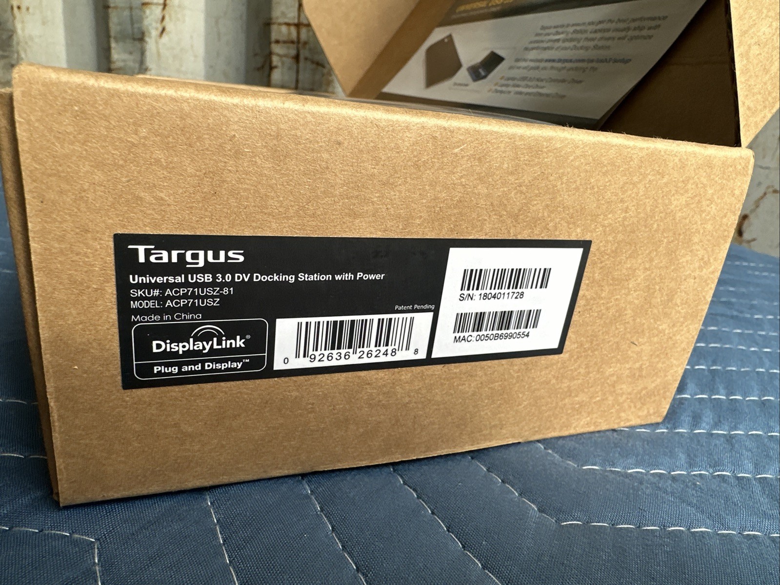 Targus Universal USB 3.0 DV Docking Station ACP71USZ with AC Power adapter