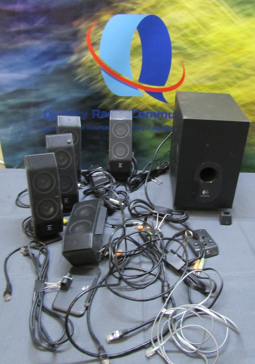 Logitech X-540 Subwoofer Wired Remote Multimedia Computer S-0223A w Speakers