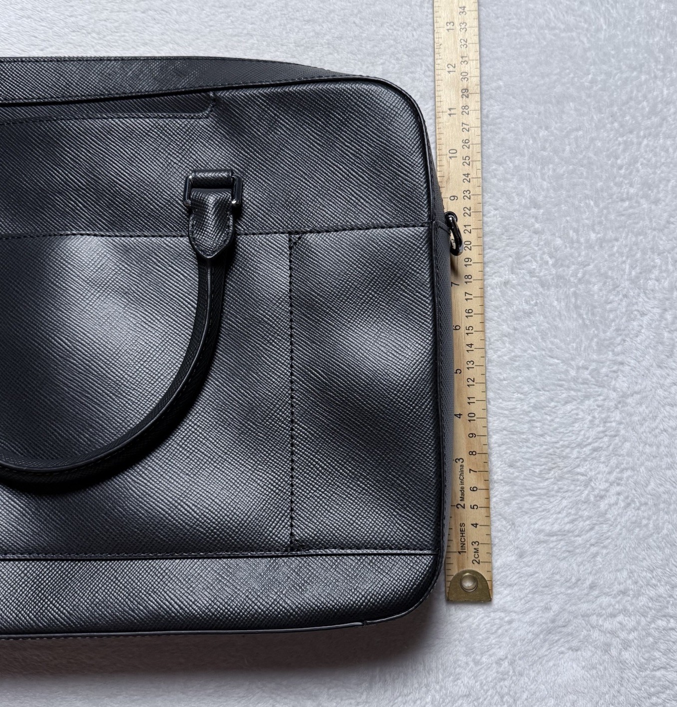 Michael Kors Harrison Front Zip Briefcase Laptop Bag Black Leather