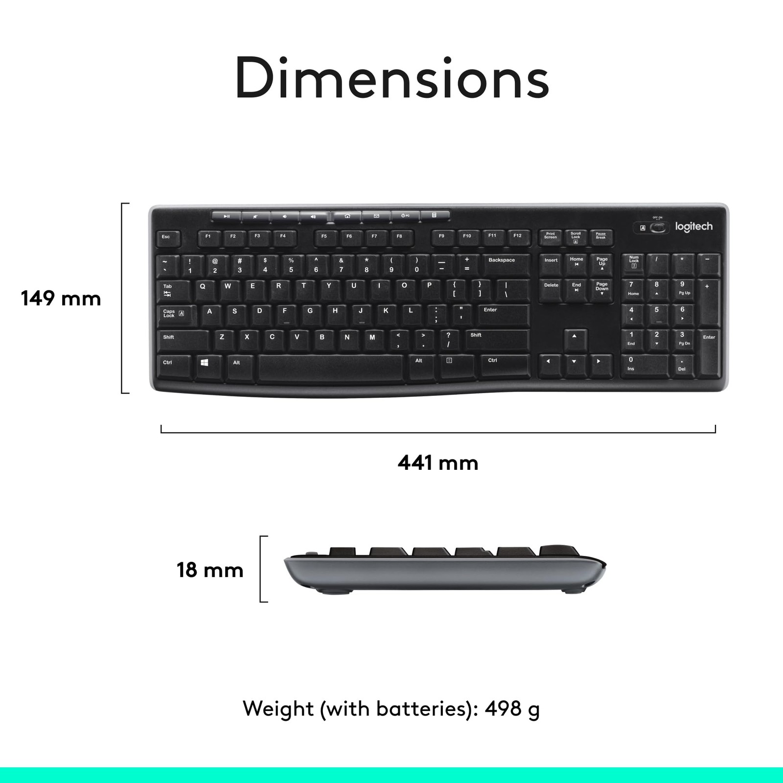 Logitech MK270 Wireless Keyboard and Mouse Combo for Windows, 1 Pack, Black