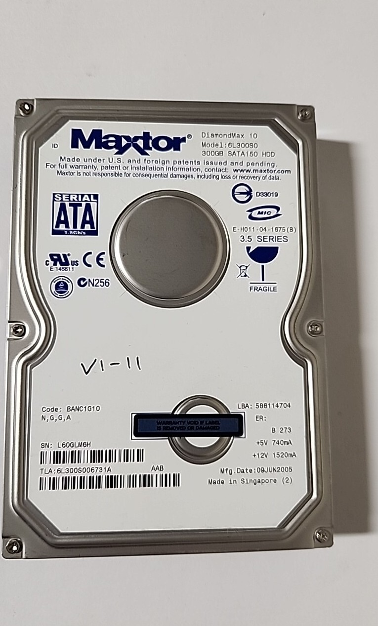 MAXTOR 6L300S0 300Gb 7200rpm SATA 3.5″ HDD