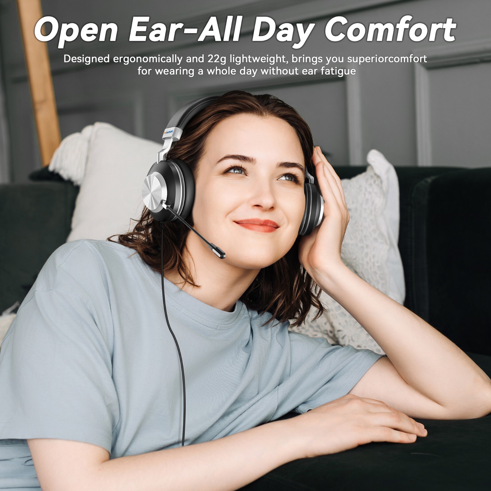 Wantek Wired Headset with Microphone,USB/Type c/3.5mm Jack for PC Laptop,Office