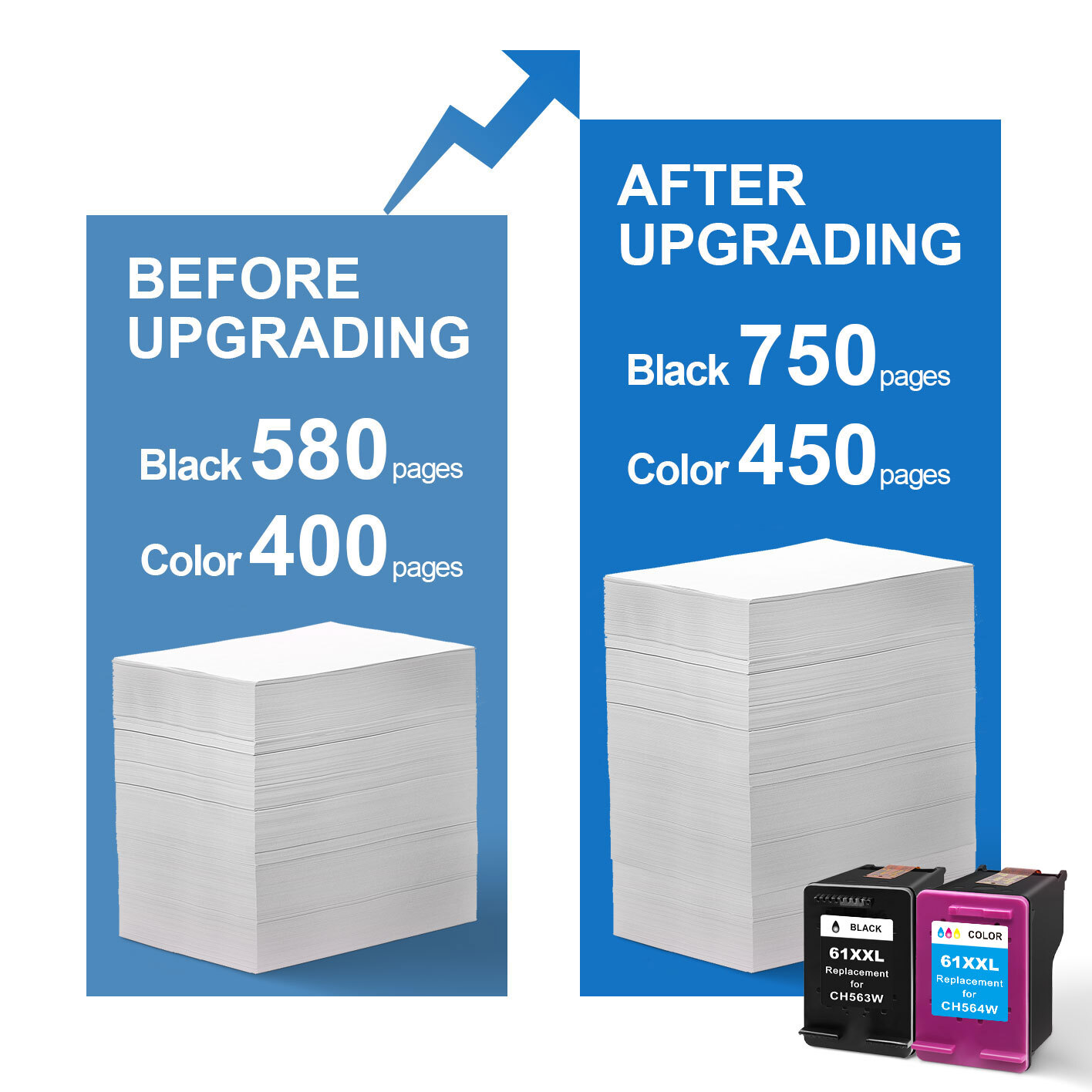 61XL 61 XL Ink Cartridges for HP 61 Ink ENVY 4500 4501 4502 5530 5531 5535 5539