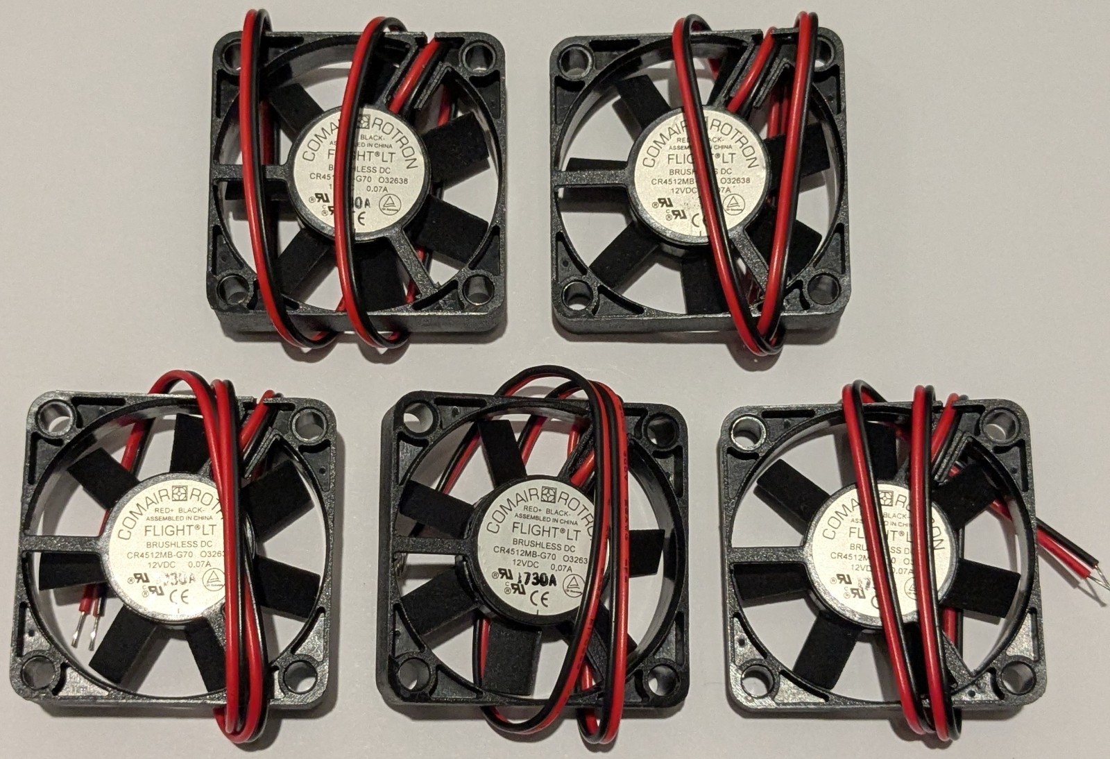 5X Comair Rotron 45 mm Quiet Electric Fan – 12 V – 6.9 CFM – 22 dB – CR4512MB