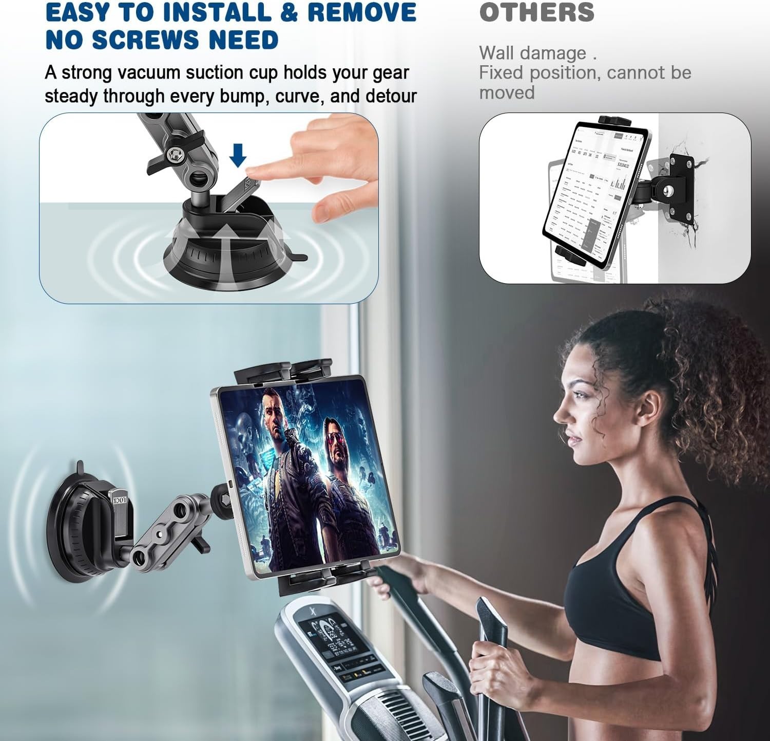 Heavy Duty Tablet Mount | Car Truck Dash/Windshield Holder for 4.7″-12.9″ iPad