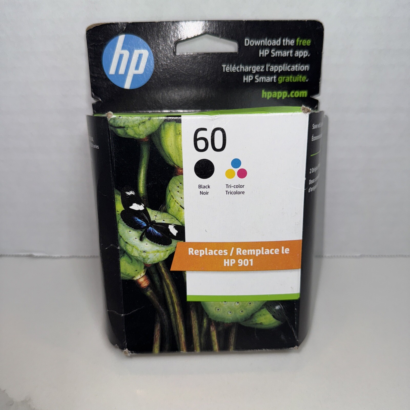 Genuine HP 60 Black & Tri-color Ink Cartridges 2 Pack – Exp. 12/2024 Sealed