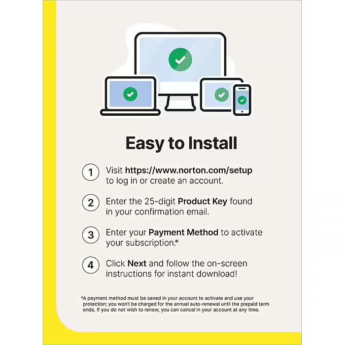 Norton 360 Premium 10 Devices 2026 VPN Antivirus Cloud Software 1 year Key card