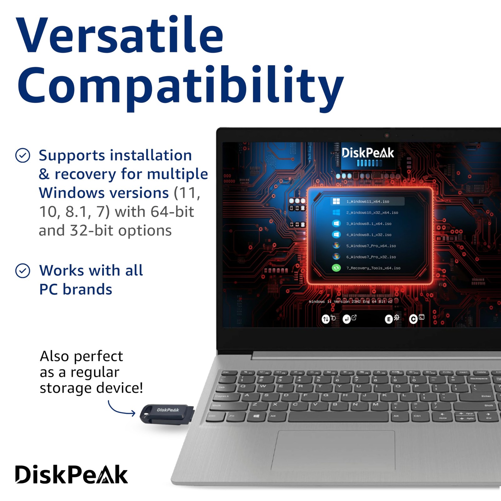 64GB Bootable USB Drive for Windows 11 & 10 Clean Install, Upgrade, Reinstal…