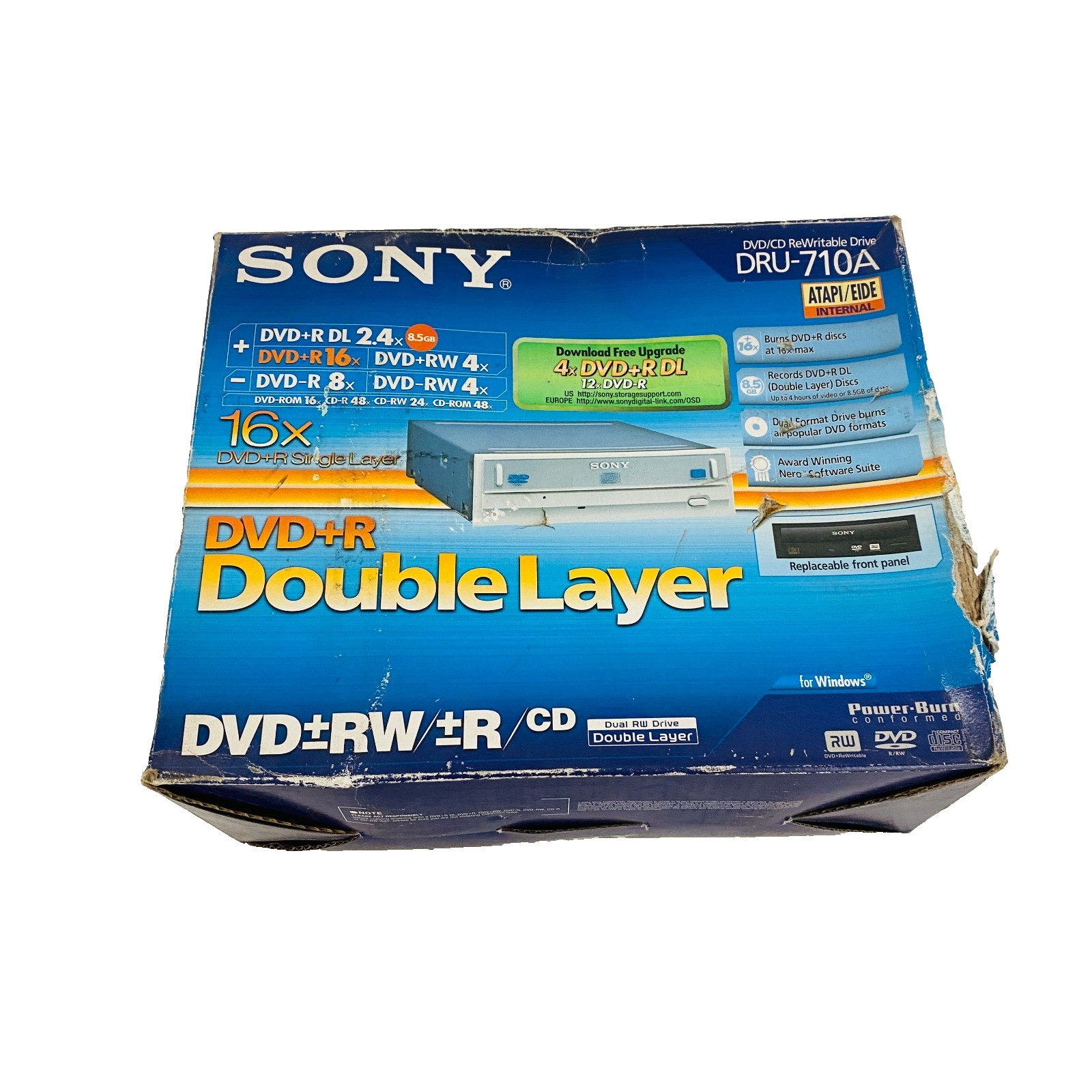 Sony DRU-710A Internal DVD/CD-RW Double Layer IDE ATAPI Drive Black Bezel – New