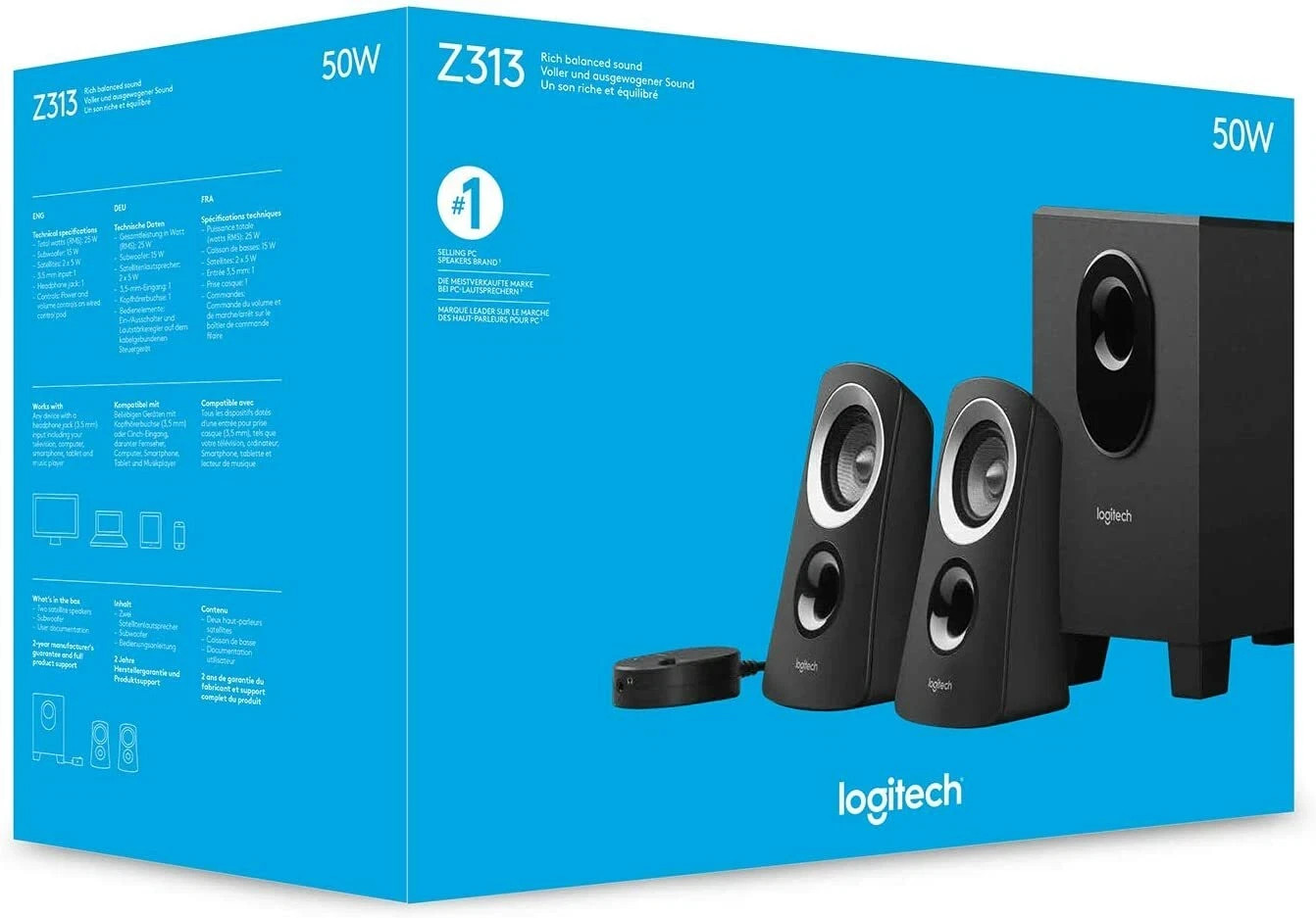 Logitech Z313 2.1 Speaker System – 980-000382 for MAC or PC
