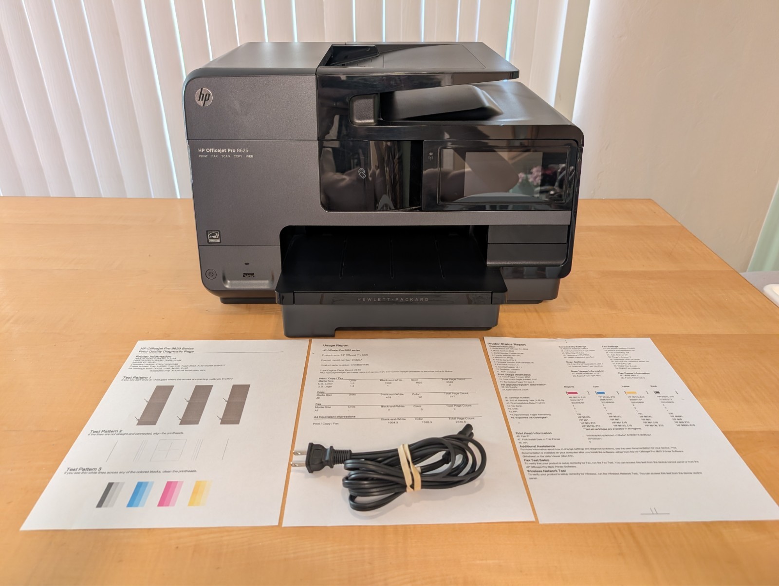 HP Officejet Pro 8625 e-All-in-One Printer, Black – Only ~2,600 Pages Printed!