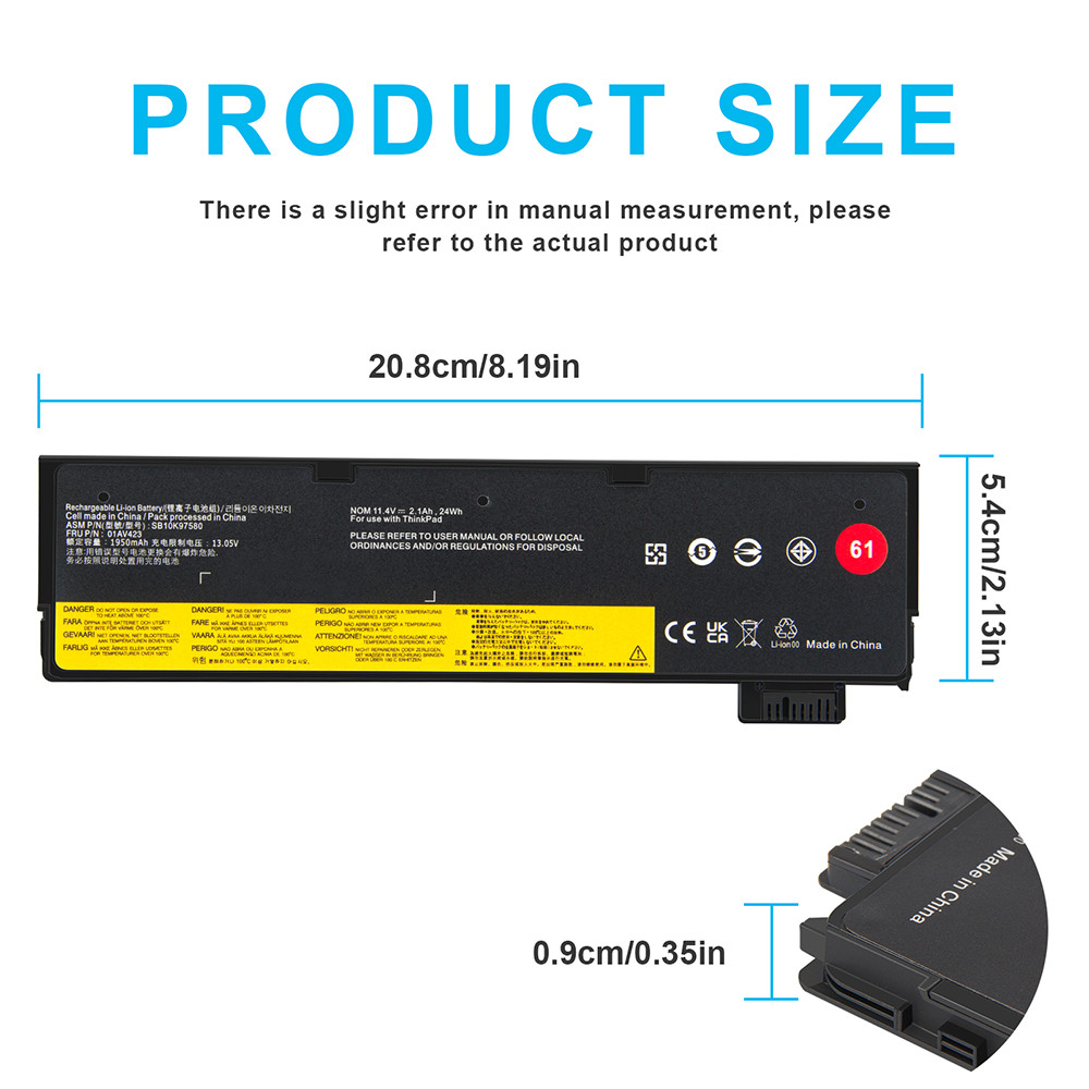 61++ Battery For Lenovo Thinkpad T470 T480 T570 T580 P51s P52s 01AV427 01AV423