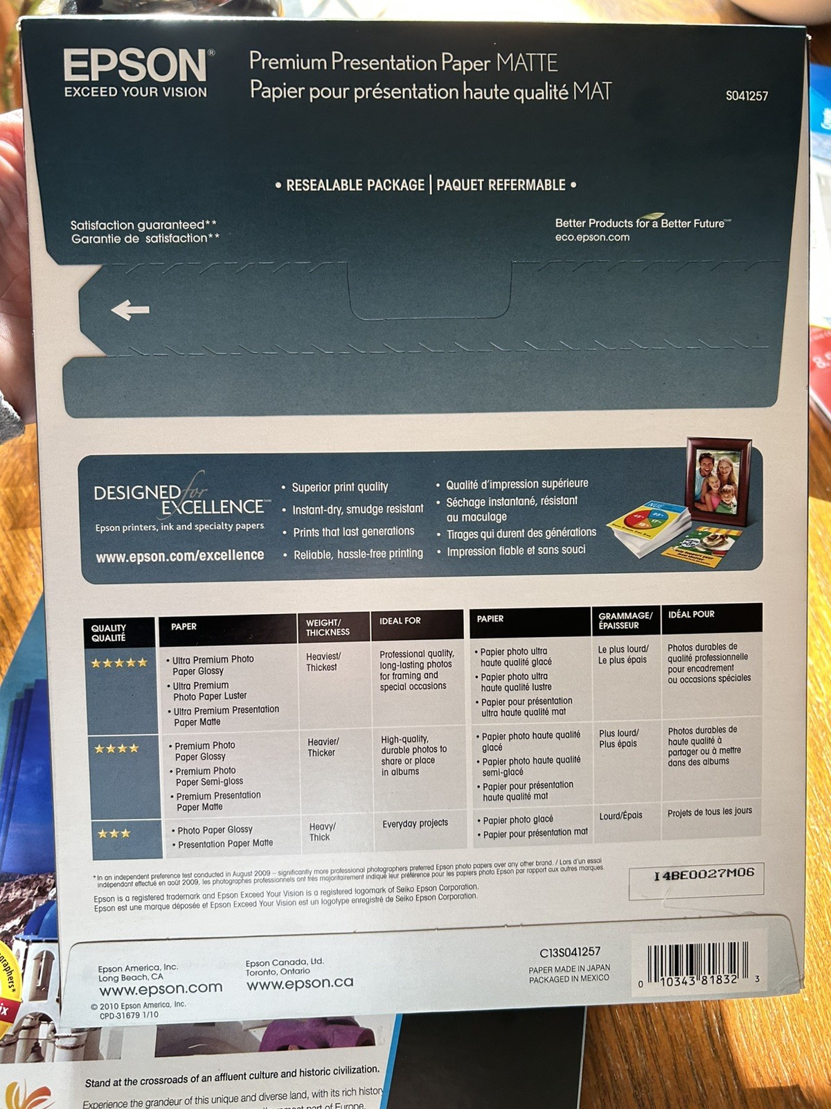 Epson Premium Presentation Paper Inkjet (MATTE, 8.5×11 inches, 50 sheets)