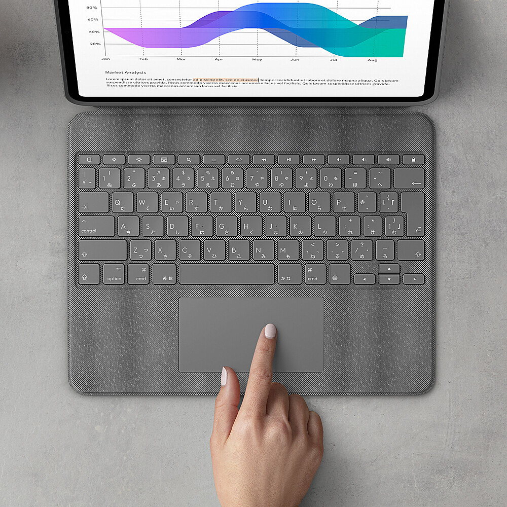 Logitech Combo Touch Keyboard Case for 12.9″ Apple iPad Pro 5th Gen.-Oxford Gray