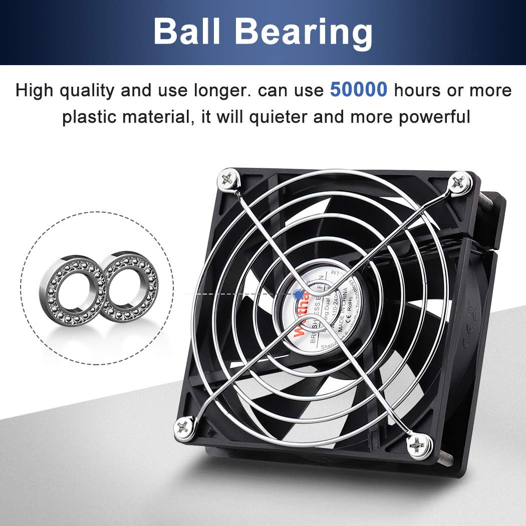 Wathai EC 90mm x 25mm Ball AC Axial Cooling Fan 110V 115V 120V 220V 240V