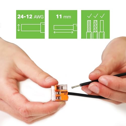 221-413 | Lever-Nuts Splicing Connector | for Solid and Box 3-Conductor