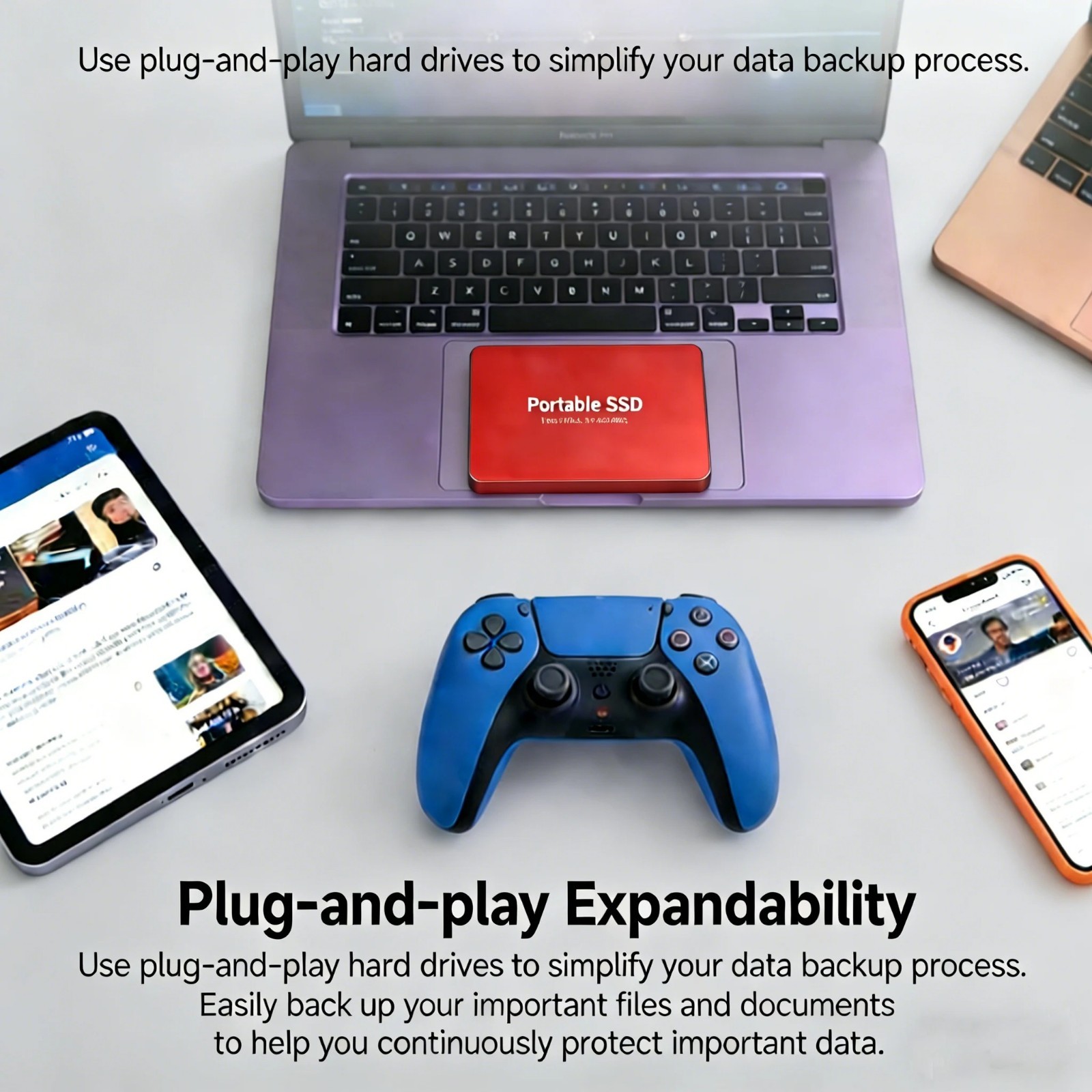 Portable External SSD USB 3.2 Type-C Solid State Drive for PC Lapto 1TB 2TB 4TB