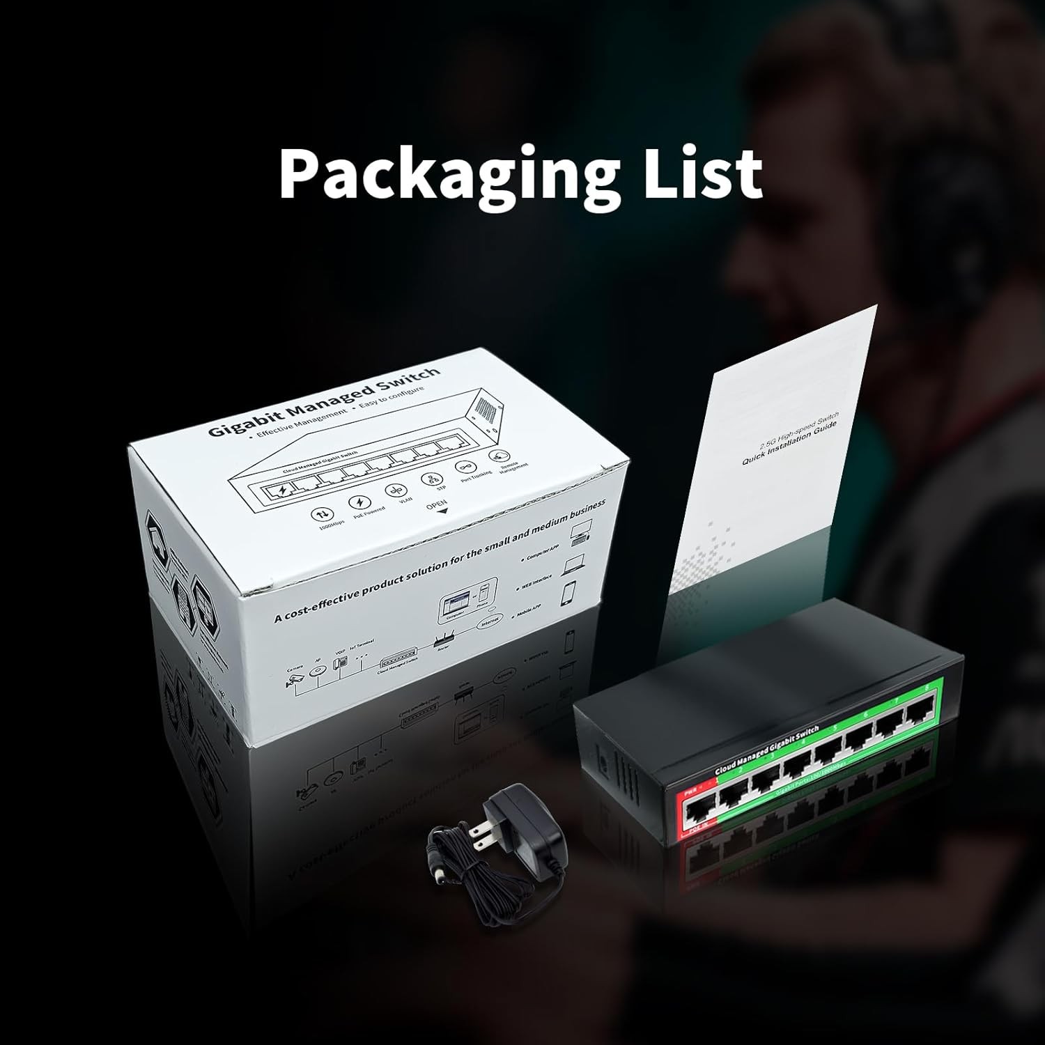 STEAMEMO 8-Port Gigabit Ethernet Switch | Smart Managed with VLAN & QoS | Plug &