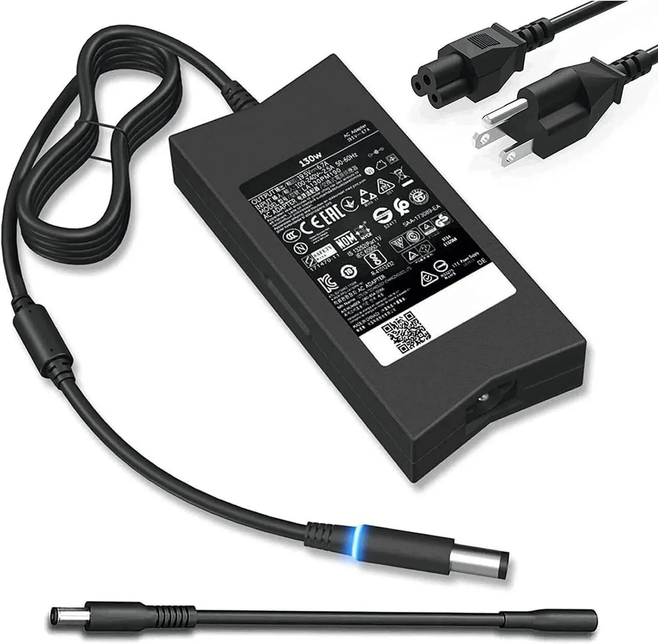 Dell Genuine 130W AC Adapter 7.4mm With Converter Cable For DELL 7.4mm To 4.5mm