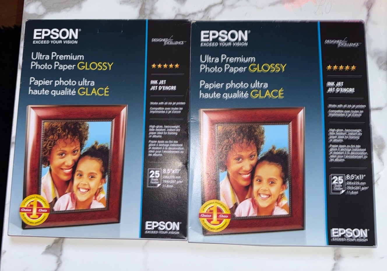 Epson Ultra Premium Photo Paper GLOSSY (5×7 Inches, 20 Sheets) 2 Pack Open Box
