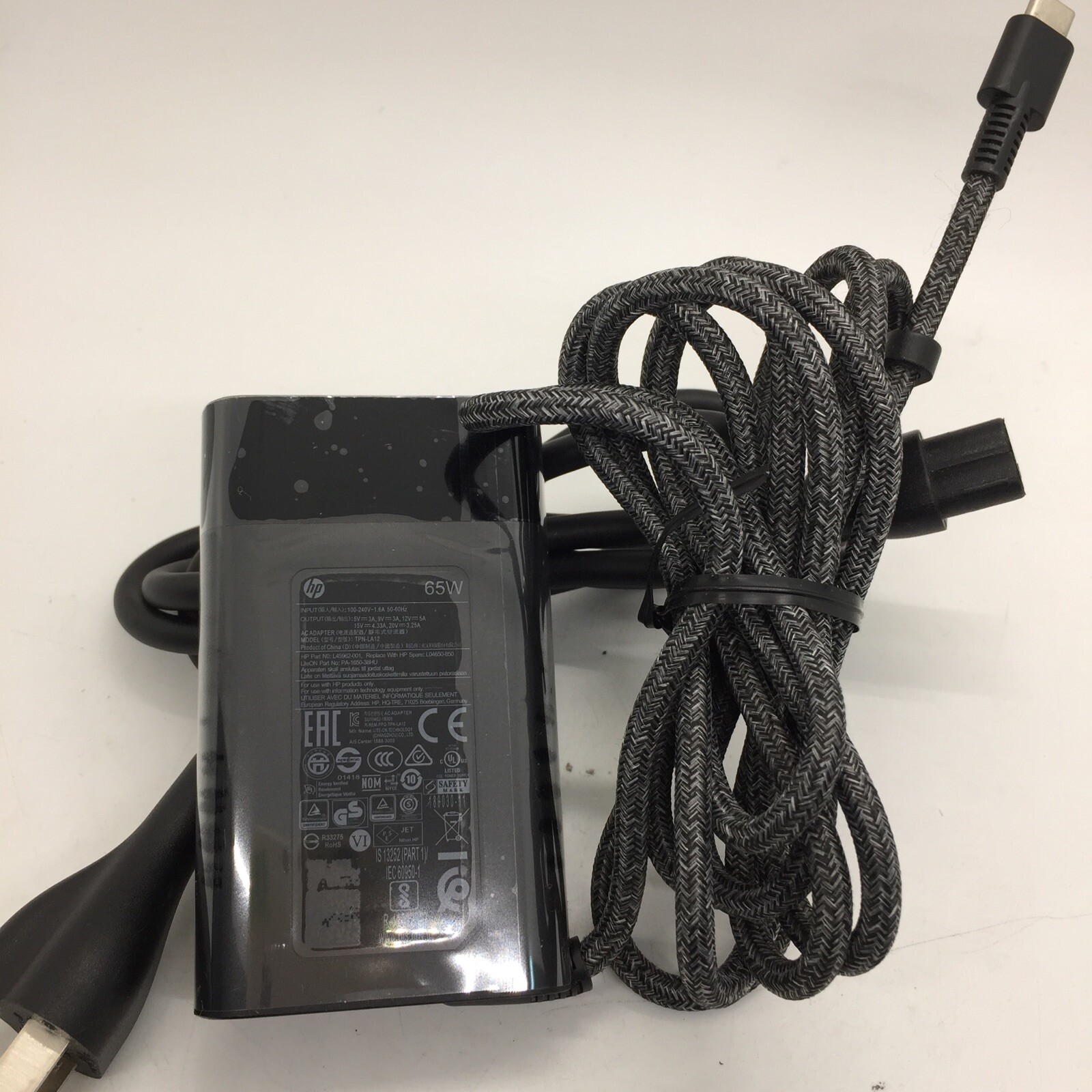 HP 65W TPN-LA12 Type C Power Adapter Charger for HP SPECTRE X360 13-AP0023DX
