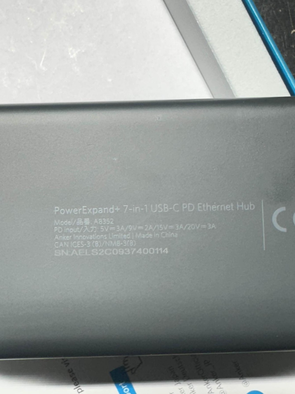 Anker PowerExpand+ 7-in-1 USB-C PD Ethernet Hub A8352 Dock MacBook Air / Pro XPS