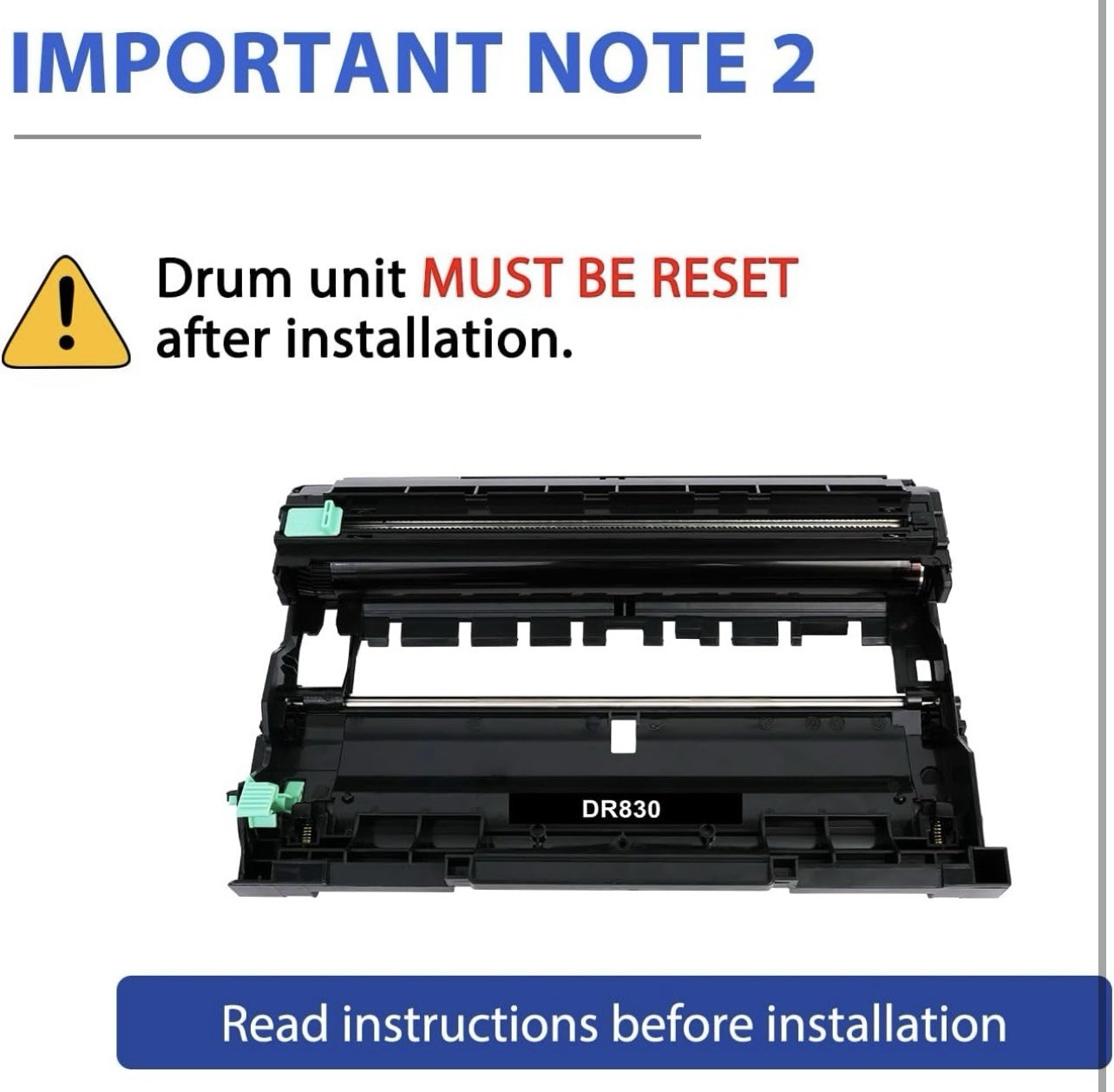 A52-DR830 Drum Unit 2 Pack Compatible Replacement for Brother DR-830 Printers